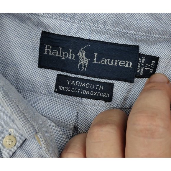 Ralph Lauren Yarmouth Oxford Blue Long Sleeve Shirt ( 17 32/32‎ ) - Picture 4 of 6